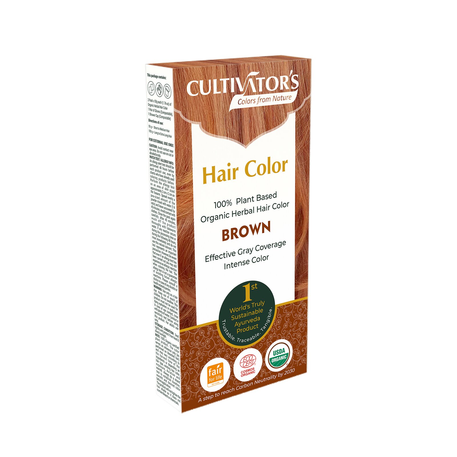 Cultivator's Organic Herbal Hair Color Hiusväri, Brown 
