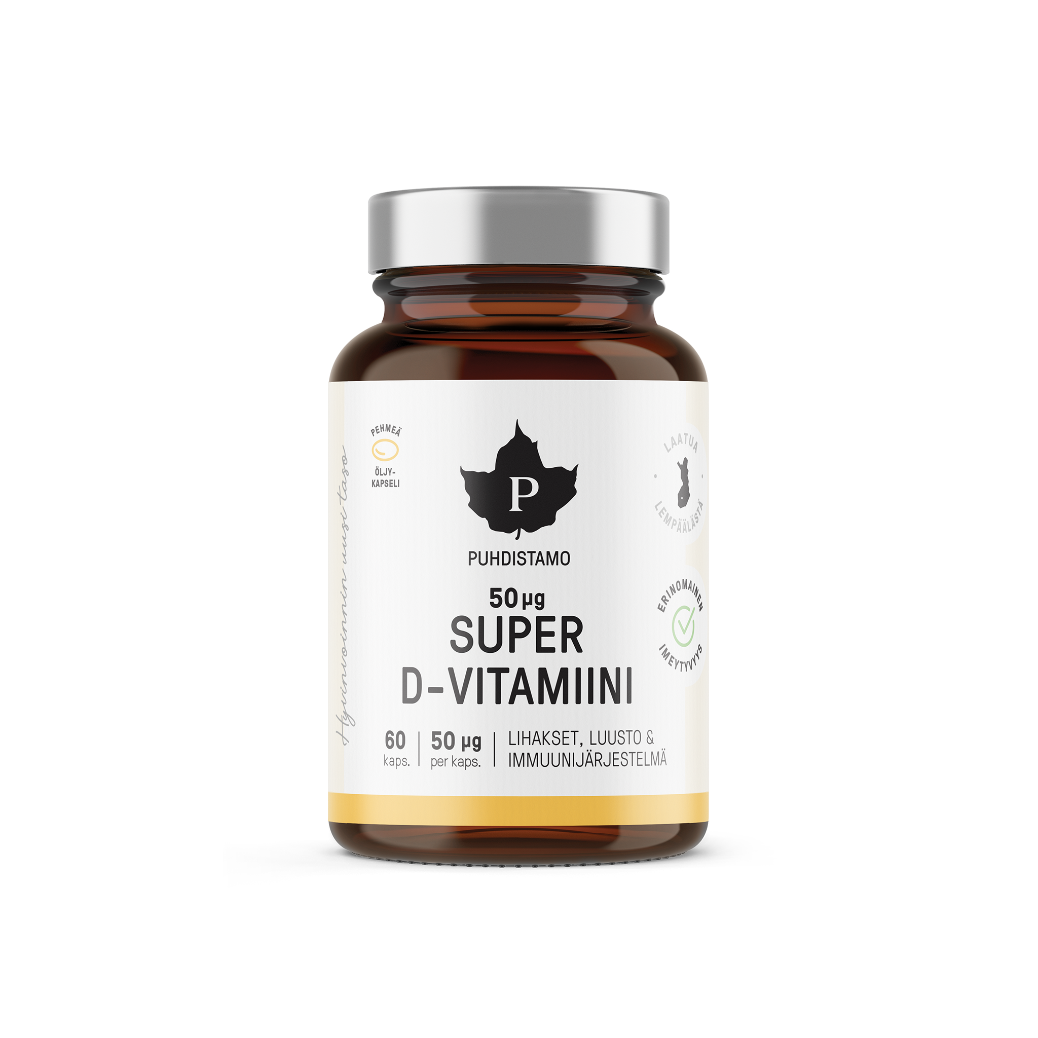 Puhdistamo Super D-vitamiinikapseli 50 μg, 60 kaps