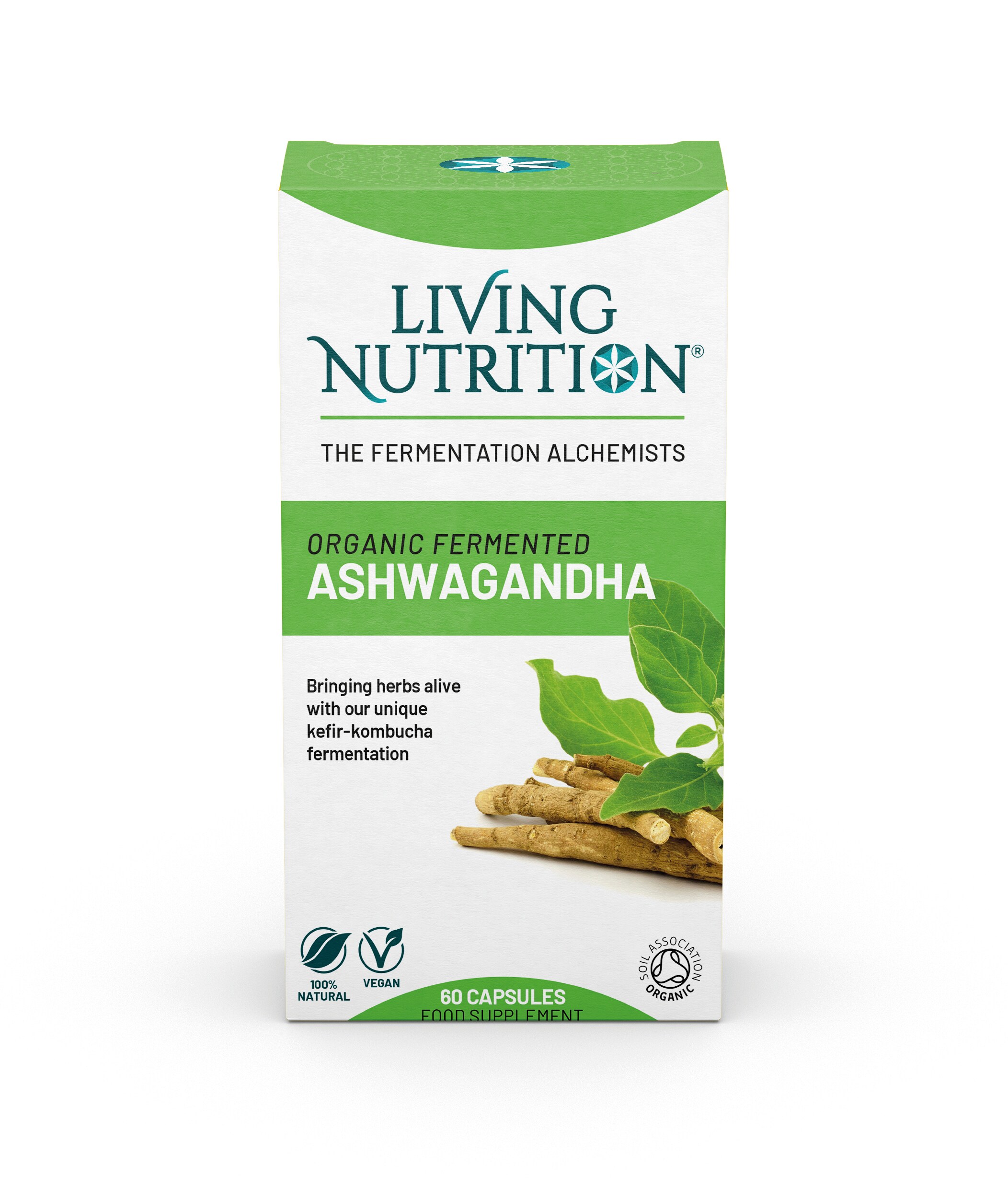 Living Nutrition Fermentoitu Ashwagandha 60kaps - Life